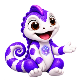 VerbyGo mascot presenting a new word