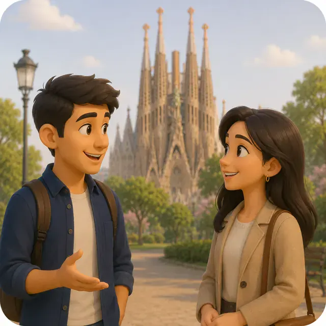 Daniel and Sofía introducing themselves